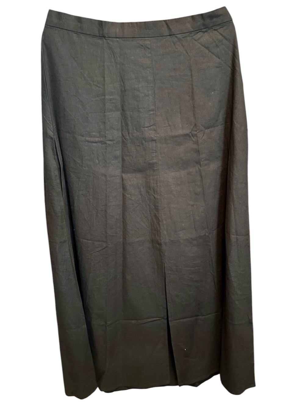 Andrea Iyamah Strapless Linen Maxi Tunic Top Deep Olive Green